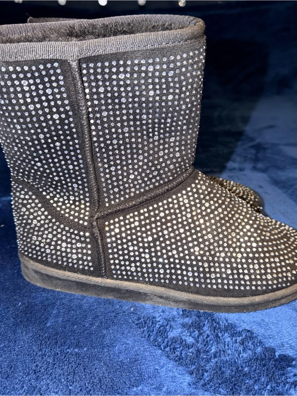 fabkids Black Crystal-Embellished Kids' Winter Boots